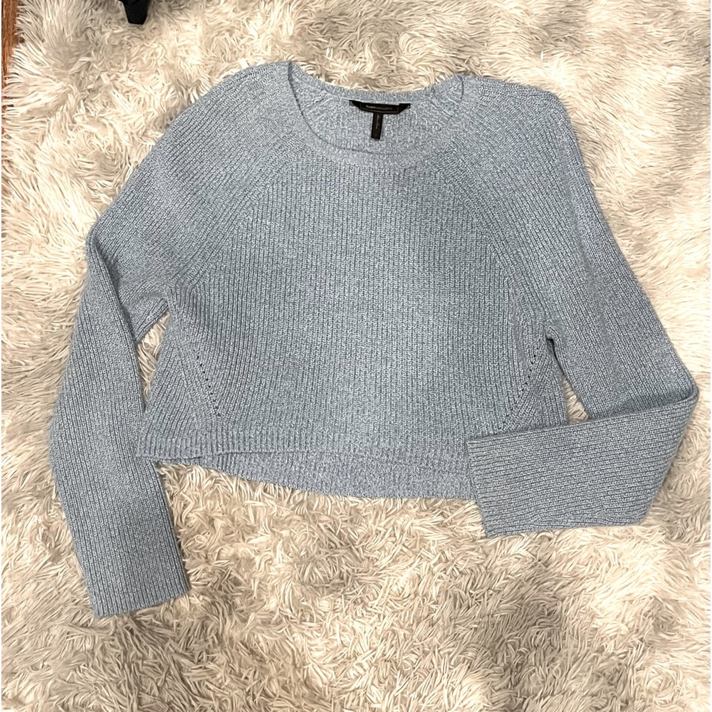 BCBGMaxazria crop sweater beautiful blue size Large